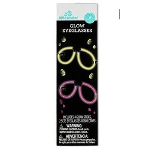 (12 Packs) Glow In Dark Glow Eyeglasses 2 Packs Easter Themed Party Favors